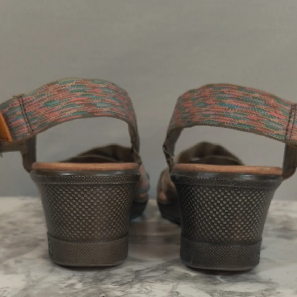 Keen Skyline Brindle Wedge Sandals Womens Size 10 Brown Adjustable